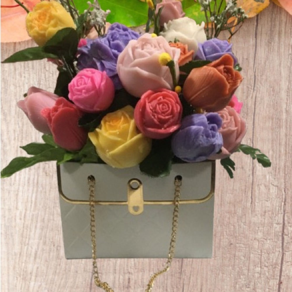 White Mini Bag with Gold Chain Strap